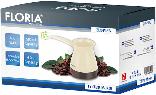 Zilan Ηλεκτρικό Μπρίκι 600W με Χωρητικότητα 500ml Μπεζ