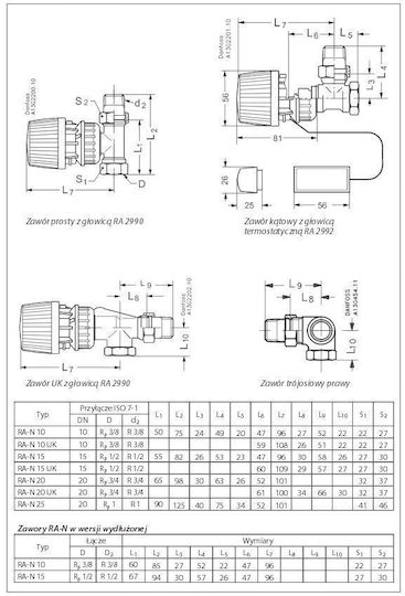 Thermostatic Radiator Valve N Ra-15 Radiator Valve 013g3903