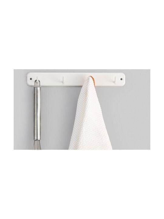 Inofix Metal Wall Hanger with 6 Slots White - 37x3x3.2cm 1pc