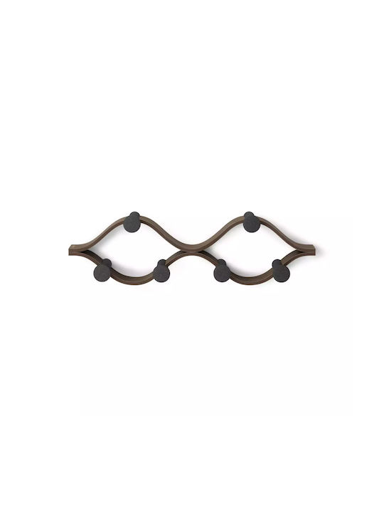 Umbra Wandhalterung Hölzernes 6 Haken Schwarze 51x15x6cm