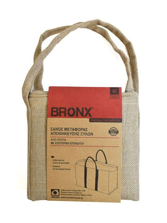 Home & Camp HC20755 Fabric Firewood Bag 60x31x63cm Beige