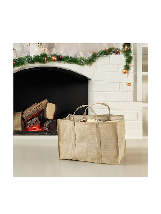 Home & Camp HC20755 Fabric Firewood Bag 60x31x63cm Beige