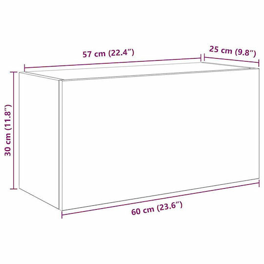 vidaXL Bathroom Cabinet L60xW25xH30cm Oak