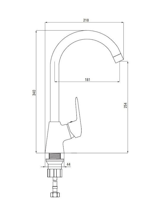 Deante Kitchen Faucet Counter Gray