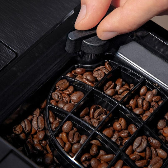 Cecotec Cremmaet Touch Αυτόματη Μηχανή Espresso 1500W Πίεσης 19bar για Cappuccino με Μύλο Άλεσης Μαύρη 01803
