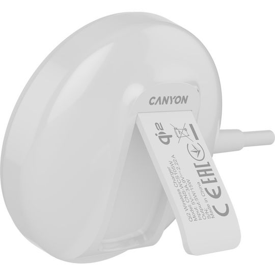 Canyon Încărcător Wireless (Qi Pad) 15W Livrarea energiei Albς (CNS-WCS105W)