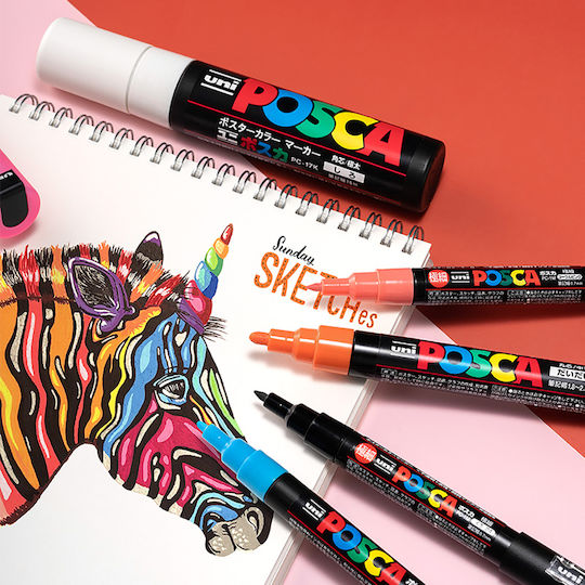 Posca PC-5M Маркер 2.5мм Черно