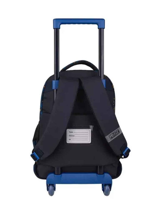 Must Team School Bag Trolley Elementary, Elementary Black with Water Bottle Holder 30Liters