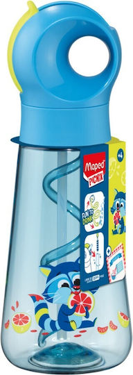 Maped Παιδικό Παγούρι Πλαστικό με Καλαμάκι Non Spill Γαλάζιο 500ml