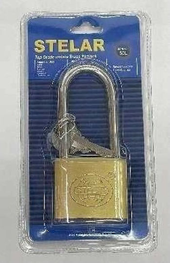 Stelar Steel Brass Padlock with Key 63mm