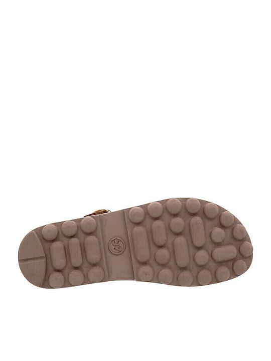 Marlena Leather Women's Flat Sandals Anatomic Rosegold Lizard