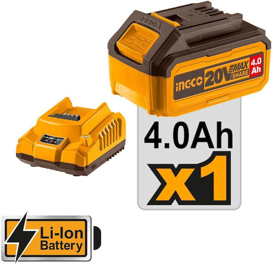 Ingco HKTHP31521 Brushless Μπουλονόκλειδο Μπαταρίας 20V 1x4Ah με Υποδοχή 1/2"