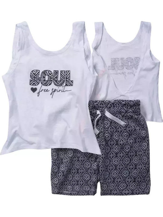 Kids' Set with Shorts Summer 2pcs White
