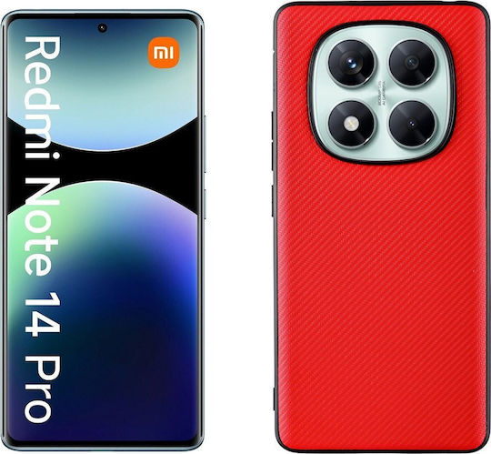 Volte-Tel Carbon Lift Back Cover Σιλικόνης Κόκκινο (Redmi Note 14 Pro 4G)