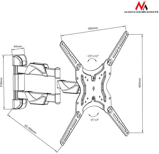 Maclean Energy MC-743 Επιτοίχια έως 50" και 30kg