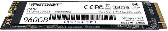Patriot P310 SSD 960GB M.2 Type with PCI Express 3.0 Connection