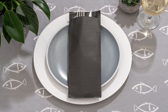 PaperQ Cutlery Napkin 2-Ply Black 25x8.5cm