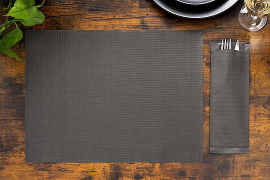 PaperQ Cutlery Napkin 2-Ply Black 25x8.5cm