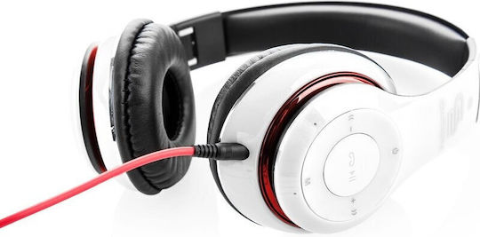 GoGEN HBTM 41WR Ασύρματα / Ενσύρματα Over Ear Ακουστικά με Ραδιόφωνο με 6 ώρες Λειτουργίας Λευκά