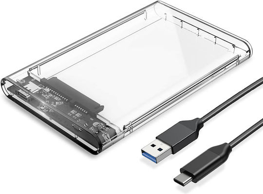 Orico 2139C3 Θήκη για Σκληρό Δίσκο 2.5" SATA III με σύνδεση Type-C σε Διάφανο χρώμα