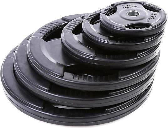 Optimum Set of Plates Rubber 1 x 10kg Ø28mm with Handles