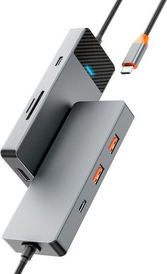 Wiwu USB-C Docking Station με HDMI 4K PD Γκρι (A721HD)
