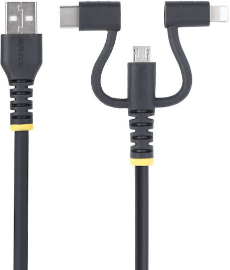 StarTech Regulär USB zu Blitzschlag / Typ-C,TC-TC / Micro-USB Kabel 3A Schwarz 1m (RLTCUB1MBK)