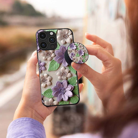 Pop Holder Sonique 3d Flower Series Калъфи за мобилни телефони Лилав