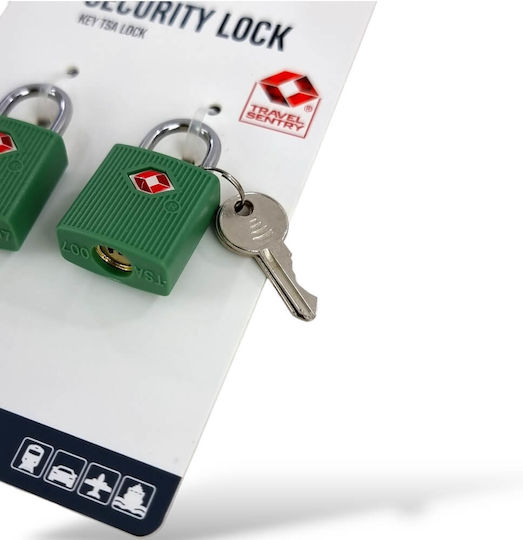 Forecast Padlock Brass with Key with TSA Certification Purple 2pcs