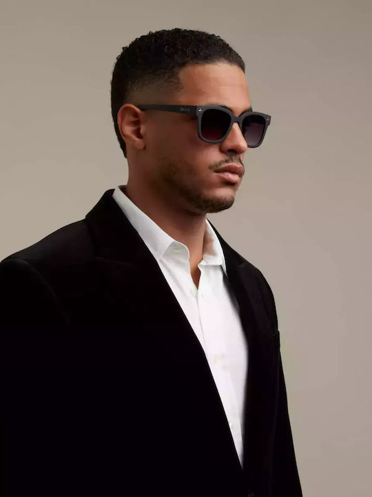 Okkia Giovanni Unisex Sunglasses with Black Plastic Frame and Black Lens OK012BK