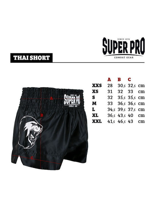Super Pro Combat Gear Kick Boxing Shorts Hero Black S
