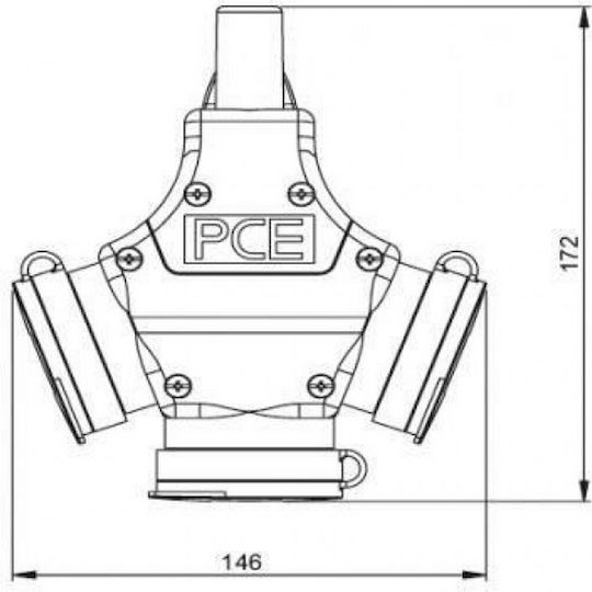 PCElectric Женски индустриален щепсел AK-PE-25311