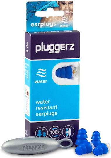 Pluggerz Silicone Earplugs for Swimming Light Blue 4pcs
