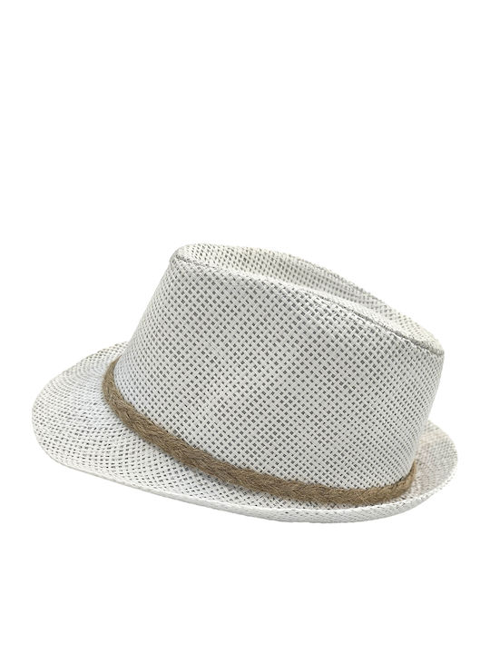 Gift-Me Kids' Hat Fedora Straw White