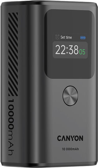 Canyon OnPower 130 10000mAh 30W με Θύρα USB-A και 2 Θύρες USB-C Power Delivery Dark Gray