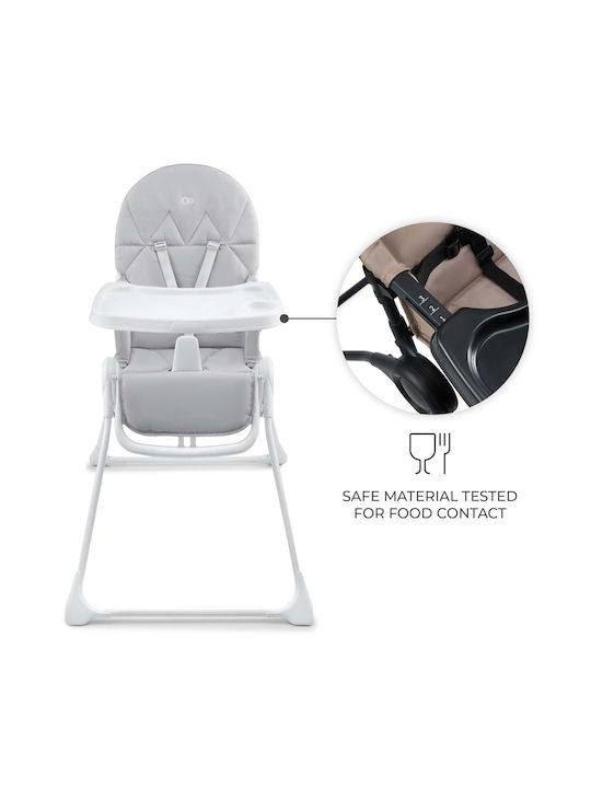 Kinderkraft Binci Αναδιπλούμενο Καρεκλάκι Φαγητού Γκρι