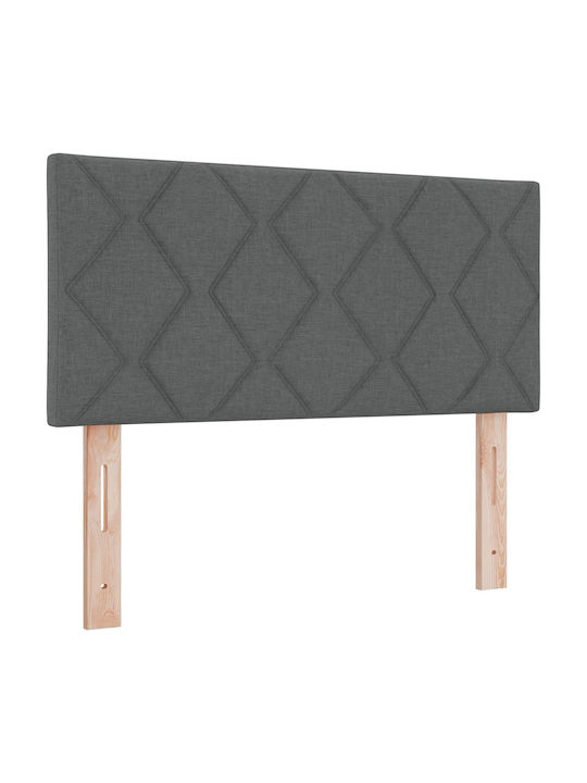 Single Upholstered Bed with Fabric Dark Gray with Mattress 90x200cm