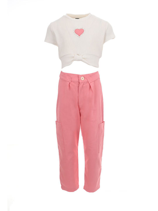 Kids' Set with Pants Summer 2pcs White