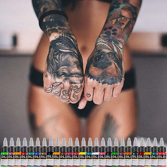 Set de Pigment pentru Tattoo Profesionale Vopsea pentru Tattoo 25 Culori de Bază În Sticle de 15 Ml Permanent Tattooing Microblading