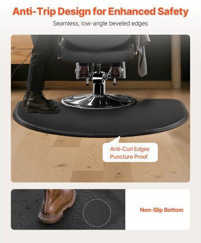 Vevor Salon Mat Hair Stylist 1220 X 930 Mm Semicircle Salon Mat 25mm Thick