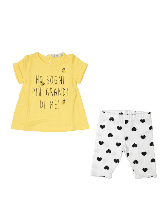 Kinder-Set mit Leggings Sommer 2Stück Gelb