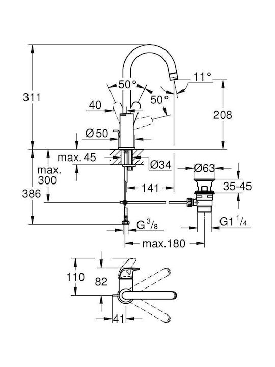 Grohe Küchenarmatur Zähler Silber