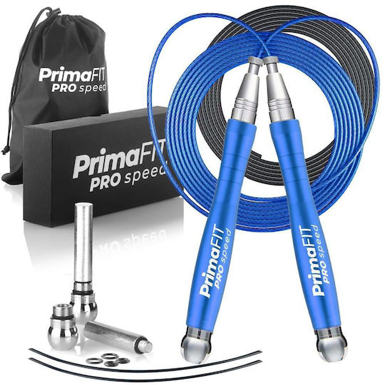 PrimaFit Springseil Fitness mit Gewicht 3m Blau mit einstellbarer Länge