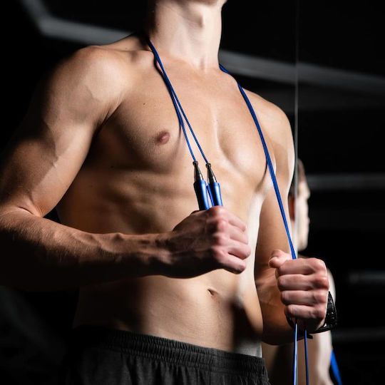 PrimaFit Springseil Fitness mit Gewicht 3m Blau mit einstellbarer Länge