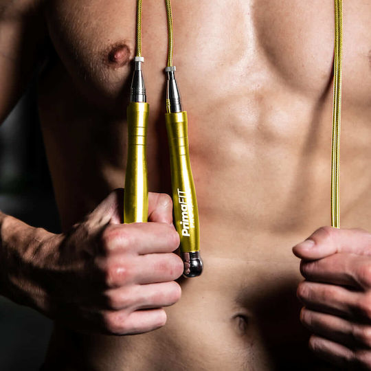 PrimaFit Springseil Fitness mit Gewicht 3m Gold mit einstellbarer Länge