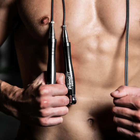 PrimaFit Springseil Fitness mit Gewicht 3m Gray mit einstellbarer Länge