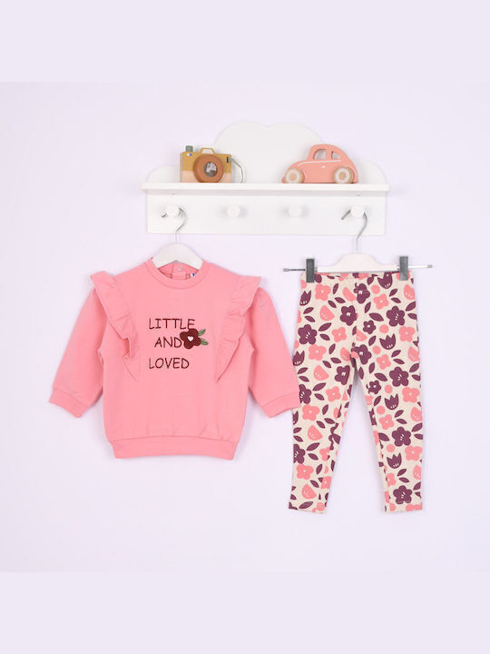 Set pentru copii cu colanți Iarnă 3buc Pink