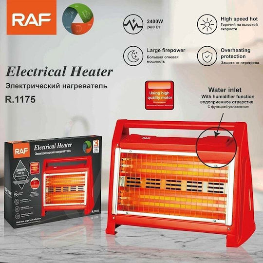 Raf Căldură radiantă Cuarț cu termostat și ventilator 2400W