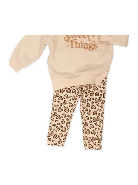 Kids' Set with Leggings Winter 2pcs Beige-leopard