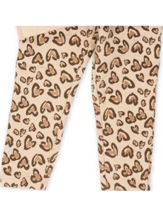 Kids' Set with Leggings Winter 2pcs Beige-leopard